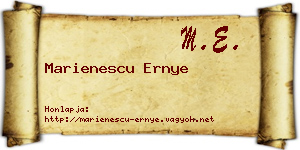 Marienescu Ernye névjegykártya